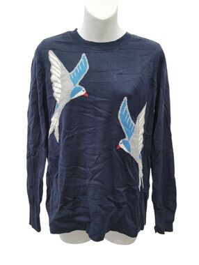 LOFT Navy Blue Blue Jay Sweater Top Size: M